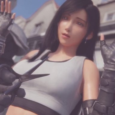 3d, areolae, assisted exposure, big breasts, breasts, breasts outside, embarrassed, embarrassed nude female, enf, exposed breasts, final fantasy, final fantasy vii, final fantasy vii remake, humiliation, lvl3toaster