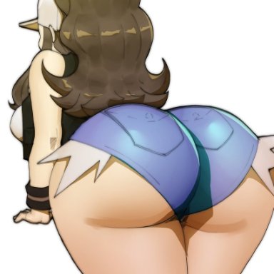1girls, ass, ass focus, big ass, big breasts, big butt, bottom heavy, breasts, brown hair, bubble ass, bubble butt, doublehero, fat ass, fat butt, female