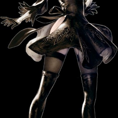 yorha 2b, yorha no. 2 type b, foot fetish, long legs, 1girl