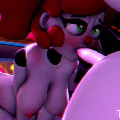 3d, animated, animatronic, ass, baby (fnafsl), ballora, ballora (fnafsl), blowjob, breasts, circus baby (fnaf), clown, clown girl, five nights at freddy's, futa on female, futanari