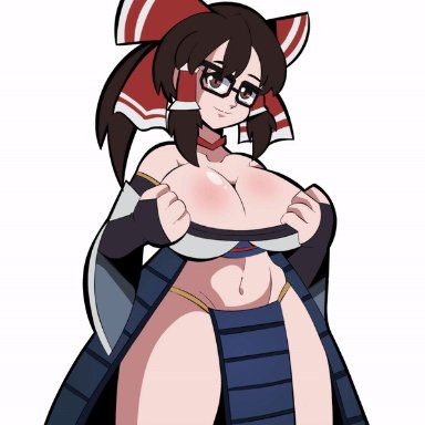 animated, bouncing breasts, female, female focus, female only, hagen toons, reimu hakurei, tagme, tagme (character), touhou