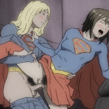 1futa, 1girls, balls, bottomless, breasts, dc, dc comics, dubious consent, duo, erection, female, femsub, futa on female, futadom, futanari