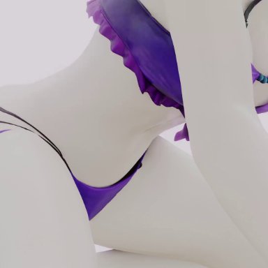 3d, all fours, animated, ass, bikini, black eyes, black hair, breasts, dancing, female, female only, kishi, kneeling, long hair, multiple views