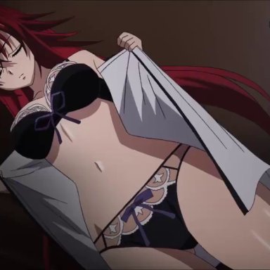 2girls, animated, ass, bouncing breasts, bra, breasts, female focus, high school dxd, himejima akeno, large ass, large breasts, long hair, multiple girls, navel, nipples