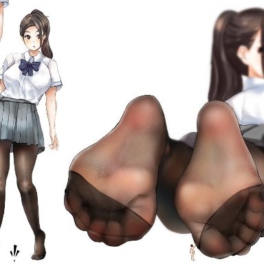 ass, crushing, feet, femdom, foot fetish, giant, giantess, gyaru, leggings, miniskirt, momo yaoyorozu, my hero academia, pantyhose, peeping, school uniform