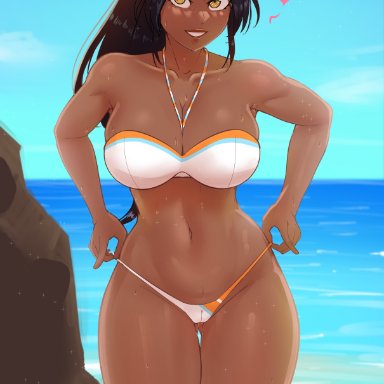 1girls, aestheticc-meme, big breasts, bleach, breasts, dark-skinned female, dark skin, female, female only, large breasts, shihouin yoruichi, solo, sweat