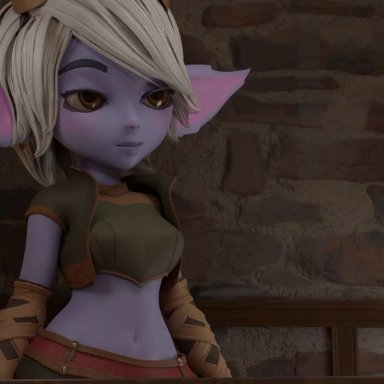 3d, 3d (artwork), animated, blender, jos bobot, large penis, league of legends, legends of runeterra, penis, sound, tagme, tristana, video, watermark, yordle