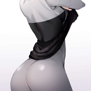 1girls, 2021, ass, ass focus, back, back view, blush, bubble butt, cameltoe, clothed, clothed female, embarrassed, female, female galactic grunt, female only