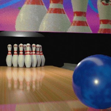1996, 3d, 90s, animate inanimate, animated, blender, bowling, bowling alley, bowling ball, bowling pin, cock, cum, cumshot, cursed, ejaculation