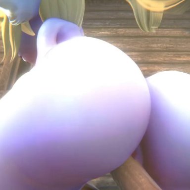 3d, animated, ass, big ass, big breasts, blue skin, cowgirl position, human, human penetrating, league of legends, poppy, rougenine, sex, shortstack, size difference