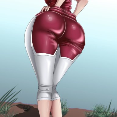 big ass, black heels, blush, bob cut, boruto: naruto next generations, bottom heavy, bubble butt, butt crack, cliff, clothing, clothing lift, danieledevane, dat ass, dirt, dress