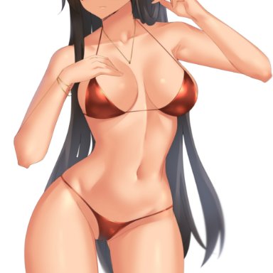 1girls, 2021, beidou (genshin impact), bikini, bikini bottom, bikini top, breasts, clyde s, collarbone, covered nipples, covered pussy, female, female focus, female only, genshin impact