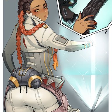 1girl, 1girls, apex legends, artist request, big ass, big breasts, big butt, dark skin, dildo, female, female focus, female only, fully clothed, hair, large ass