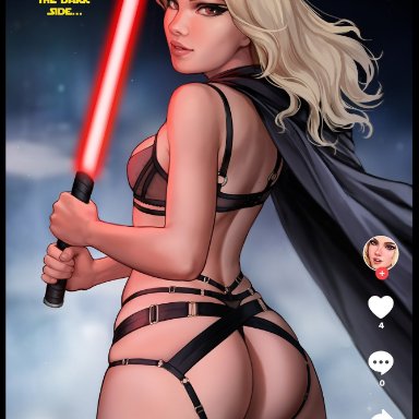 1girls, aroma sensei, aroma sensei (oc), ass, big ass, blonde hair, female, female only, lingerie, self insert, solo, star wars