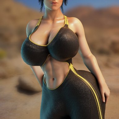 1futa, 3d, ass, blender, breasts, bulge, erection under clothes, futa only, futanari, huge ass, huge breasts, lara croft, penis under clothes, shadowboxer, solo