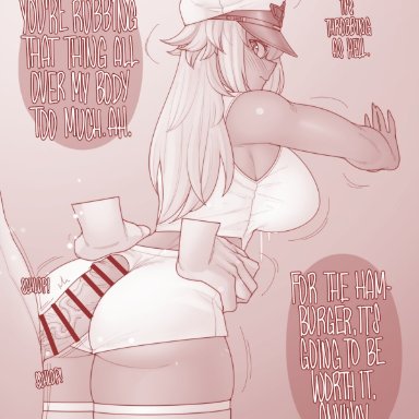 1boy, assjob, bar censor, blush, breasts, buttjob, censored, commission, ekz (robotekz), english text, female, guilty gear, guilty gear strive, hand on another's hip, hat