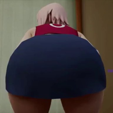 animated, ass, dancing, huge ass, kishi, music, naruto, naruto shippuden, pink hair, sakura haruno, skirt, sound, tagme, twerking, video