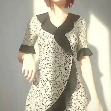 1girls, 3d, animated, dancer, dancing, jiggle, monna haddid, mp4, music, red hair, sound, tagme, tiktok, video, wide hips