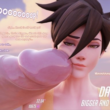 1futa, 1girls, chainsmoker, large penis, no nut november, overwatch, penis, sombra, teasing, tracer