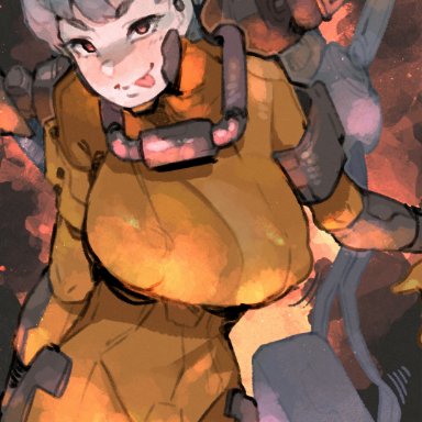 apex legends, author: たわわ製麺所, big ass, big breasts, big butt, breast squish, breasts, looking at viewer, makingtawawa, nipple bulge, nipples visible through clothing, smug, smug face, smug grin, thigh highs