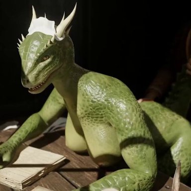 3d, 3d (artwork), against furniture, against surface, against table, anal, anal penetration, animated, anthro, anthro penetrated, argonian, athletic female, bent over, bethesda softworks, blender (software)