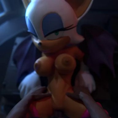 1girls, 3d (artwork), adventures of sonic the hedgehog, animated, bat, big breasts, breasts, human on anthro, male/female, no sound, pov, rouge the bat, rougenine, sex, tagme