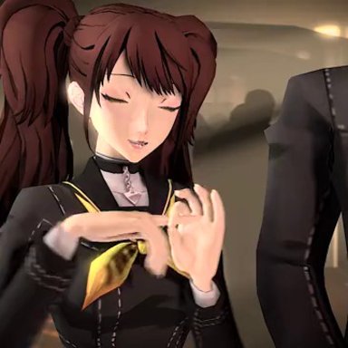 3d, amateurthrowaway, animated, kujikawa rise, mp4, narukami yu, netorare, no sound, persona, persona 4, suggestive gesture, video