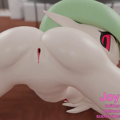 16:9, 3d, 3d (artwork), animated, anus, ass, ass focus, ass spread, breasts, digital media (artwork), female, gardevoir, green hair, hair, jack-o pose