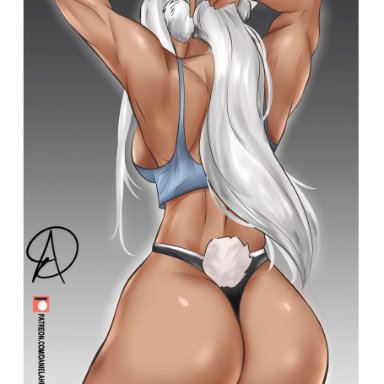 1girls, ass, big ass, big butt, breasts, bunny ears, bunny tail, daniel ahumada, female, long hair, miruko, muscular female, my hero academia, rumi usagiyama, solo