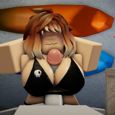 1boy, 1girls, 3d, blush, bra, female, hands behind head, midnightkrystal, paizuri, paizuri under clothes, penis, roblox, roblox avatar, rolve, stquadeca14441