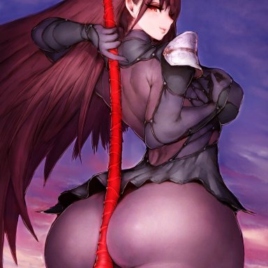 1girls, ass, back view, between ass, between buttocks, big ass, big breasts, bodysuit, breasts, curvaceous, curvy, fate/grand order, fate (series), female, female focus