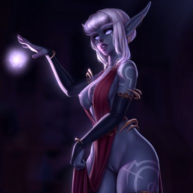 1girls, amelette, areolae, breasts, female, female only, high resolution, highres, looking at viewer, nightborne, nipples, personalami, presenting, presenting pussy, pussy