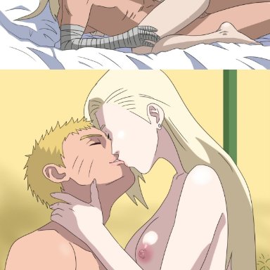 1boy, 1boy1girl, 1girls, ambiguous penetration, areolae, armwear, artist request, bandaged arm, bandages, blonde hair, blue eyes, breasts, closed eyes, cowgirl position, duo