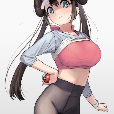 1girls, 2021, absurd res, artist name, blue eyes, blush, bra, bra strap, breasts, brown hair, clothing, dated, double bun, embarrassed, female