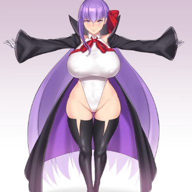 1girls, absurd res, areolae, ass, aster crowley, bb, bb (fate), big ass, bodily fluids, boots, breasts, breasts out, breasts outside, cape, clothed