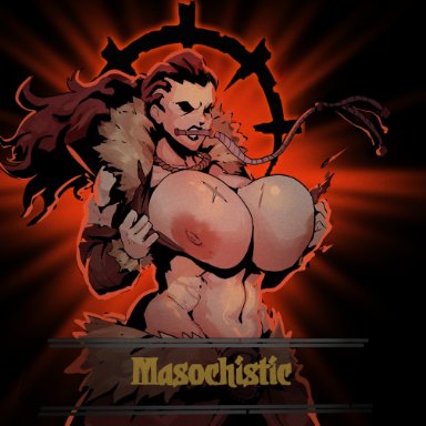 1girls, areolae, breasts, breasts outside, darkest dungeon, donaught, female, female only, hellion (darkest dungeon), huge breasts, human, large breasts, muscular, muscular female, nipples