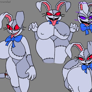 big breasts, bowtie, breast squeeze, buckteeth, bunny, doodle, five nights at freddy's, five nights at freddy's: security breach, fully clothed, furry, gremlingrounded, huge breasts, knife, nipple bulge, paizuri