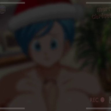 1boy, 1boy1girl, 1girl, 1girls, animated, arms, big breasts, big nipples, big penis, blinking, blue eyes, blue hair, blushing, breasts, bulma