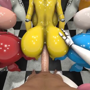 1boy, 3d, 9girls, anal, anal penetration, anal sex, animated, ass, female, five nights at freddy's, foxy (fnaf), human, human penetrating, male, mangle (fnaf)
