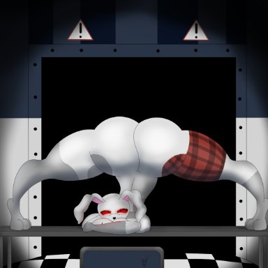 absurd res, anthro, ass, big ass, big breasts, big butt, breasts, checkered floor, face in breasts, female, five nights at freddy's, five nights at freddy's: security breach, five nights at freddy's 2, floppy ears, furniture