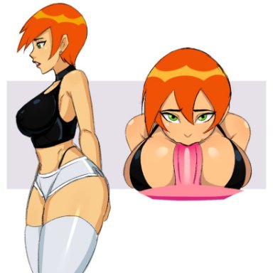 1girls, ben 10, blowjob, cartoon network, future gwen, gwen tennyson