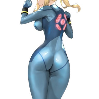 ass, clothed, clothing, female, j@ck, metroid, nintendo, samus aran, sideboob, solo, zero suit