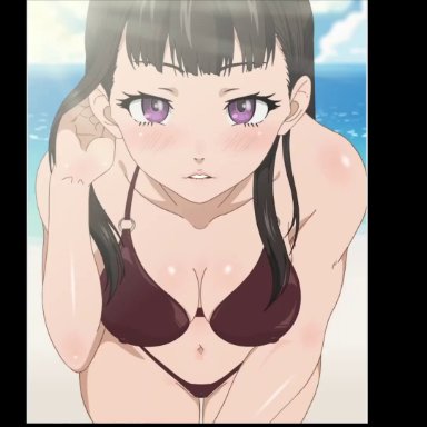 1boy, 1girl, animated, cowgirl position, creambee, creampie, disappearing clothes, enen no shouboutai, female ejaculation, female orgasm, fire force, hands behind head, muscular female, orgasm, oze maki