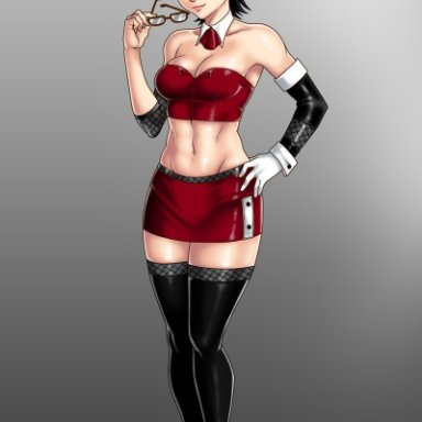 boruto: naruto next generations, naruto, naruto (series), shounen jump, sarada uchiha, r3ydart, 1girls, abs, armwear, bare shoulders, black hair, blush, boots, cleavage, collar