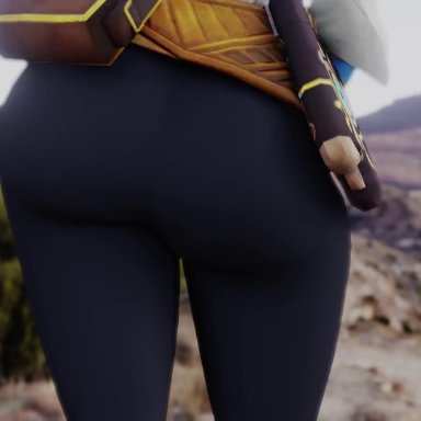 breath of the wild, breath of the wild 2, the legend of zelda, princess zelda, zelda (breath of the wild), kishi, big ass, blonde hair, shaking ass, shaking butt, short hair, video games, walking, yoga pants, animated