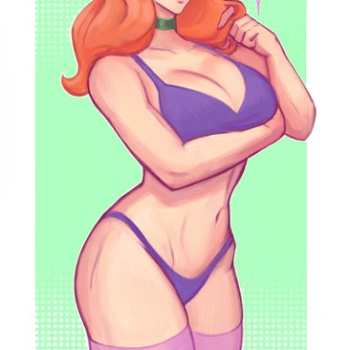 scooby-doo, daphne blake, iahfy, 1girls, breasts, cleavage, female, female only, solo