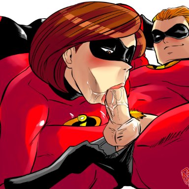the incredibles, dash parr, helen parr, aarokira, ass, balls, fellatio, incest, milf, mother and son, penis, testicles