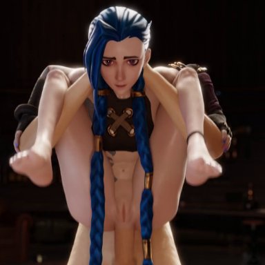 arcane, league of legends, arcane jinx, jinx (league of legends), video, lerico213, oolay-tiger, pewposterous, 1girls, anal, anal penetration, blue hair, braided hair, braided twintails, faceless male