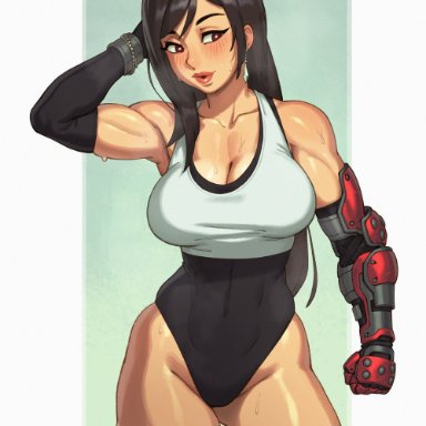 final fantasy, final fantasy vii, tifa lockhart, rizdraws, 1girls, big breasts, breasts, female, female only, large breasts, muscles, muscular, muscular female, solo, thick thighs