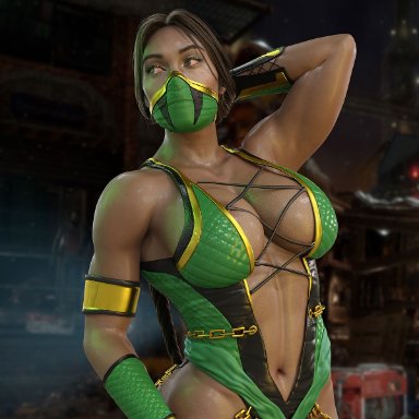 mortal kombat, mortal kombat (2011), mortal kombat 11, jade (mortal kombat), nordfantasy, big breasts, breasts, busty, curvaceous, curvy, dark-skinned female, dark skin, female, female focus, female only